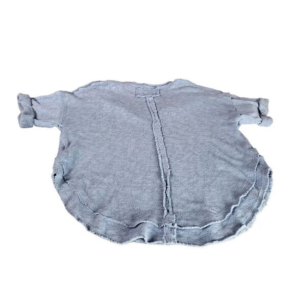 We The Free Distressed Tight Knit Sweater Women Sz S Blue V Neck Everyday Boho - Picture 9 of 9